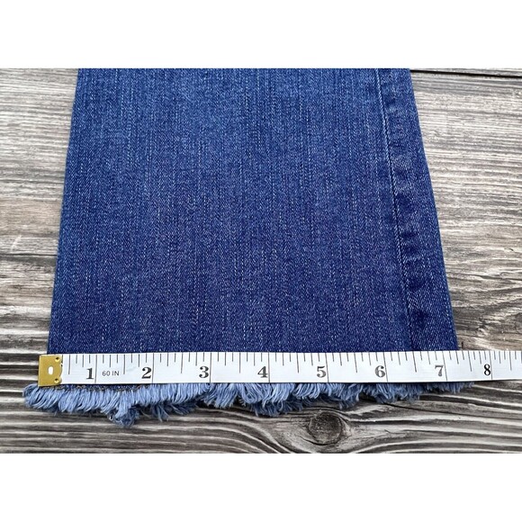 Free People Jeans Raw Bootcut Raw Hem Mid Rise Blue 29/27 Festival Boho Hippie - Picture 11 of 13